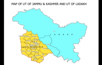 Map of Union Territory of Jammu and Kashmir and Union Territory of Ladakh